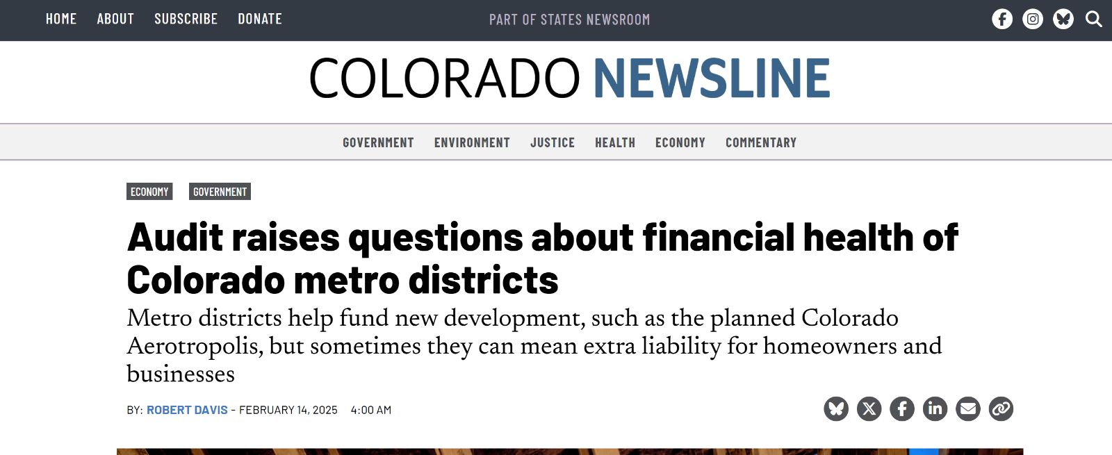 Audit On Metro Tax Districts Article