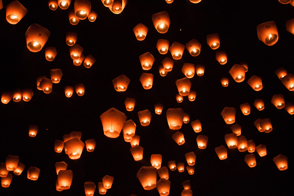 "Pingxi Sky Lantern Festival 2014 in Taiwan" by Jirka Matousek is licensed under CC BY 2.0.