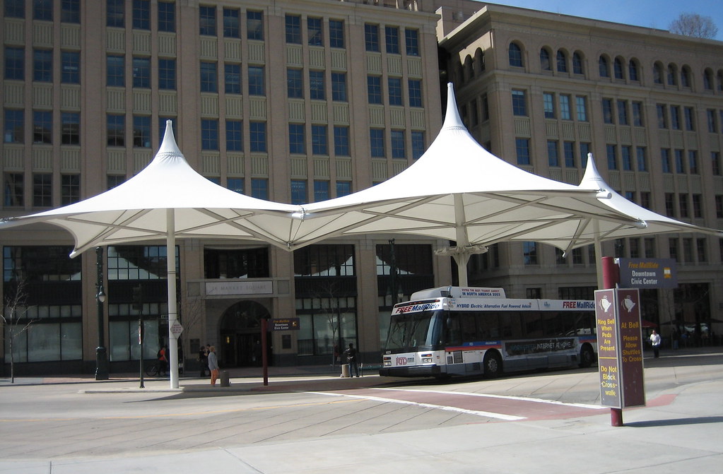 "Denver 16th Street Mall-Market Street station" by itdp is licensed under CC BY 2.0.