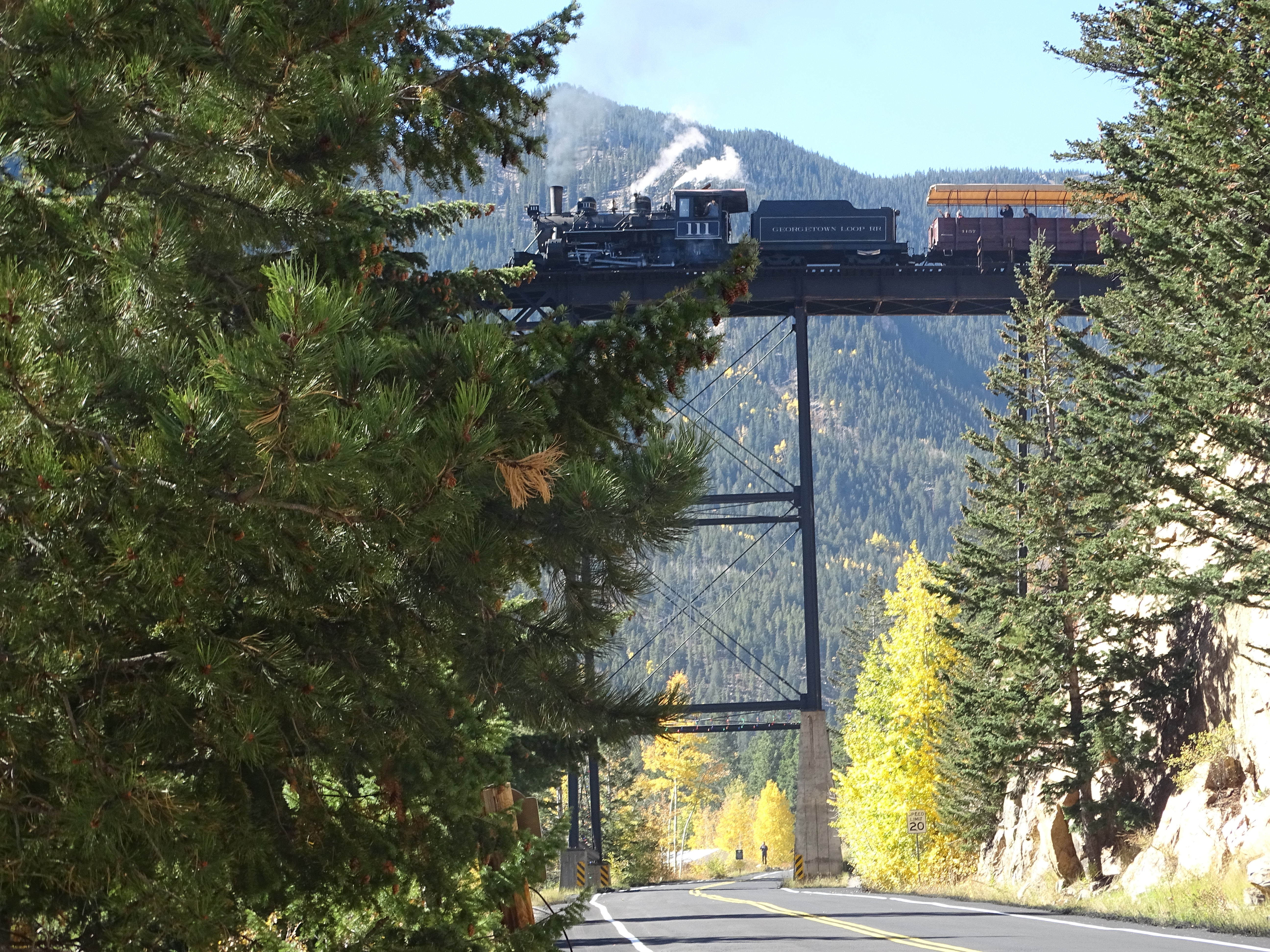 "Georgetown Loop Railroad on overhead tressle" by PhotogOne is licensed under CC BY-SA 4.0.