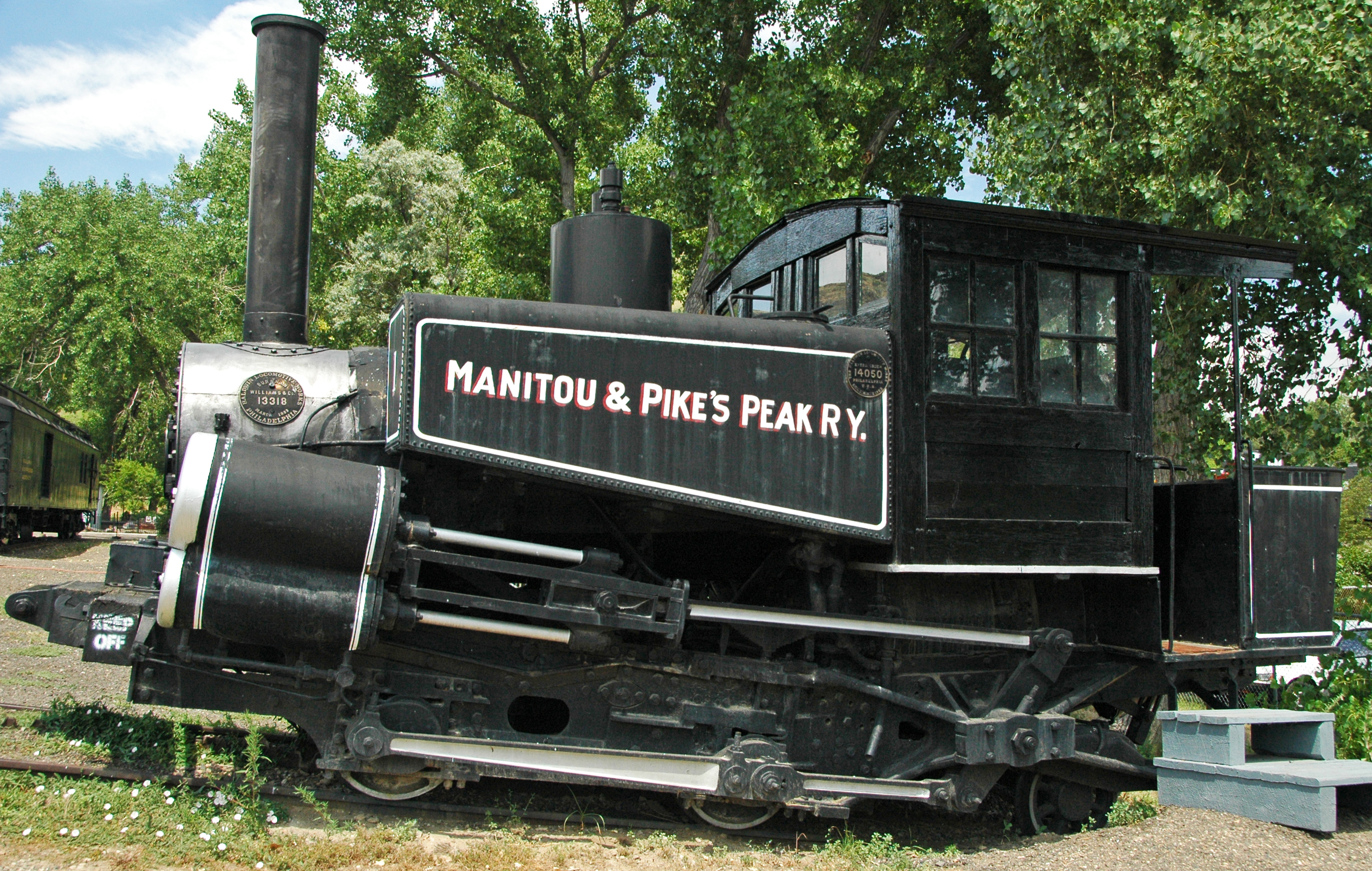 "Manitou & Pike's Peak Railway - 1 steam locomotive (Baldwin 0-4-2T) 1 (22811471315)" by James St. John is licensed under CC BY 2.0.
