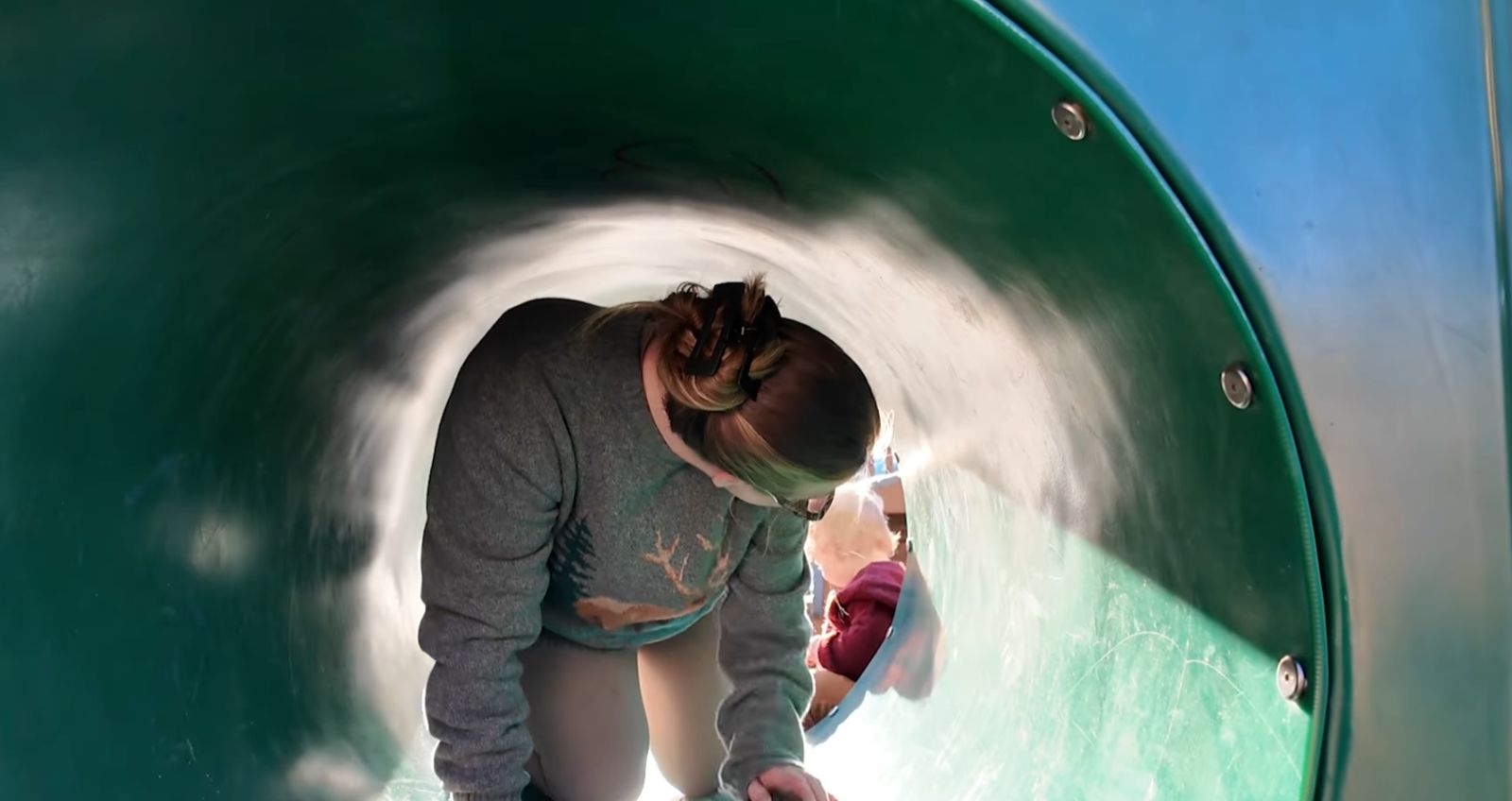 Hayley and our son in Georgetown Park slide, its an amazing park!