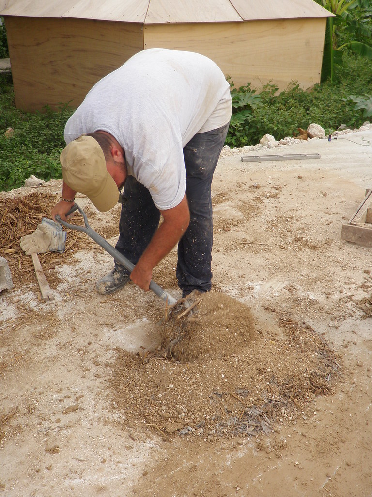 "The paste is then mixed, just like cement" by IDVMedia is licensed under CC BY 2.0.