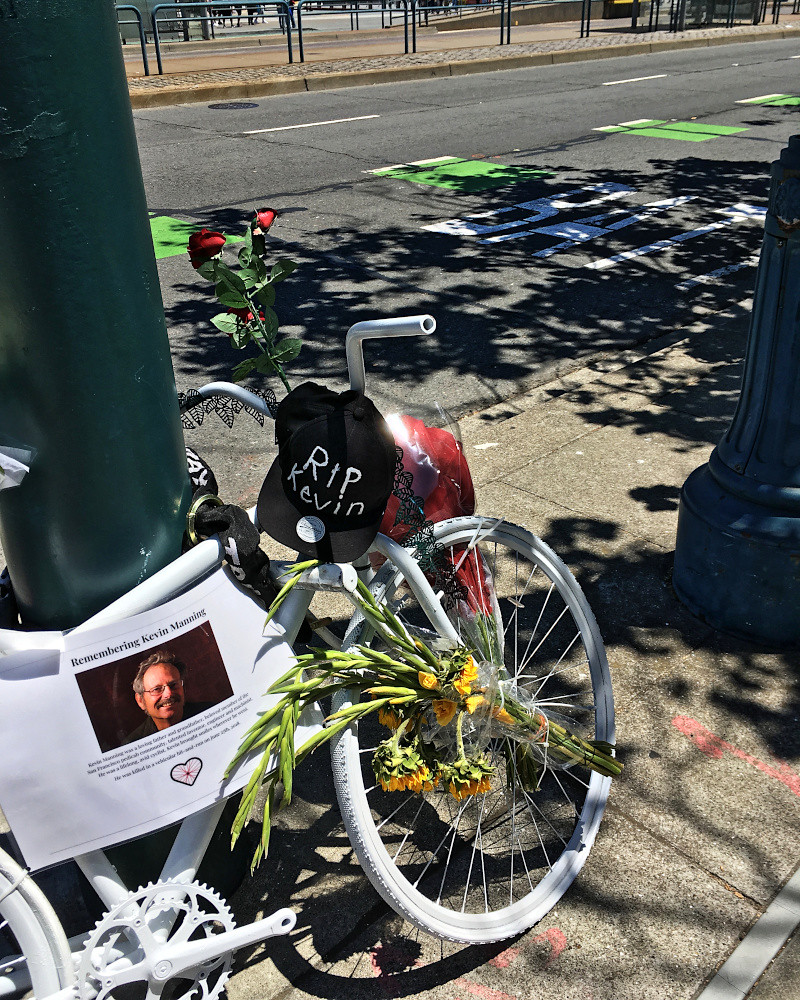"20180717 kevinm-ghostbike-bike-lane" by Jym Dyer is licensed under CC BY-SA 2.0.