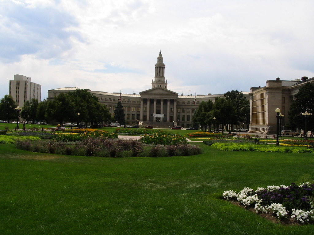 "Denver City and County Building from Colorado State Capitol, Denver Civic Center, Denver, Colorado" by Ken Lund is licensed under CC BY-SA 2.0.