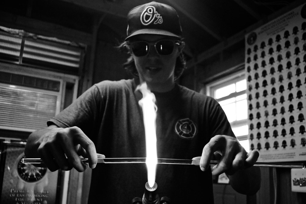 "Rob Glass Blowing 2" by mmockingbird is licensed under CC BY-SA 2.0.
