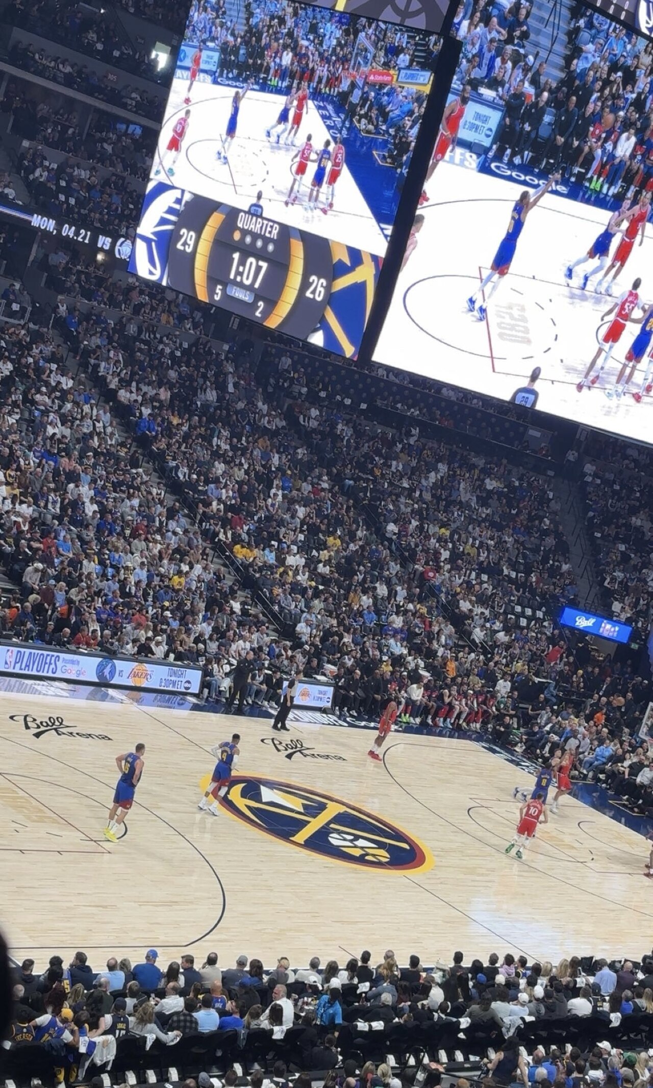 "Clippers @ Nuggets, 2025 NBA playoffs, Game 1, Ball Arena" by MhcL947 is licensed under CC BY 4.0.