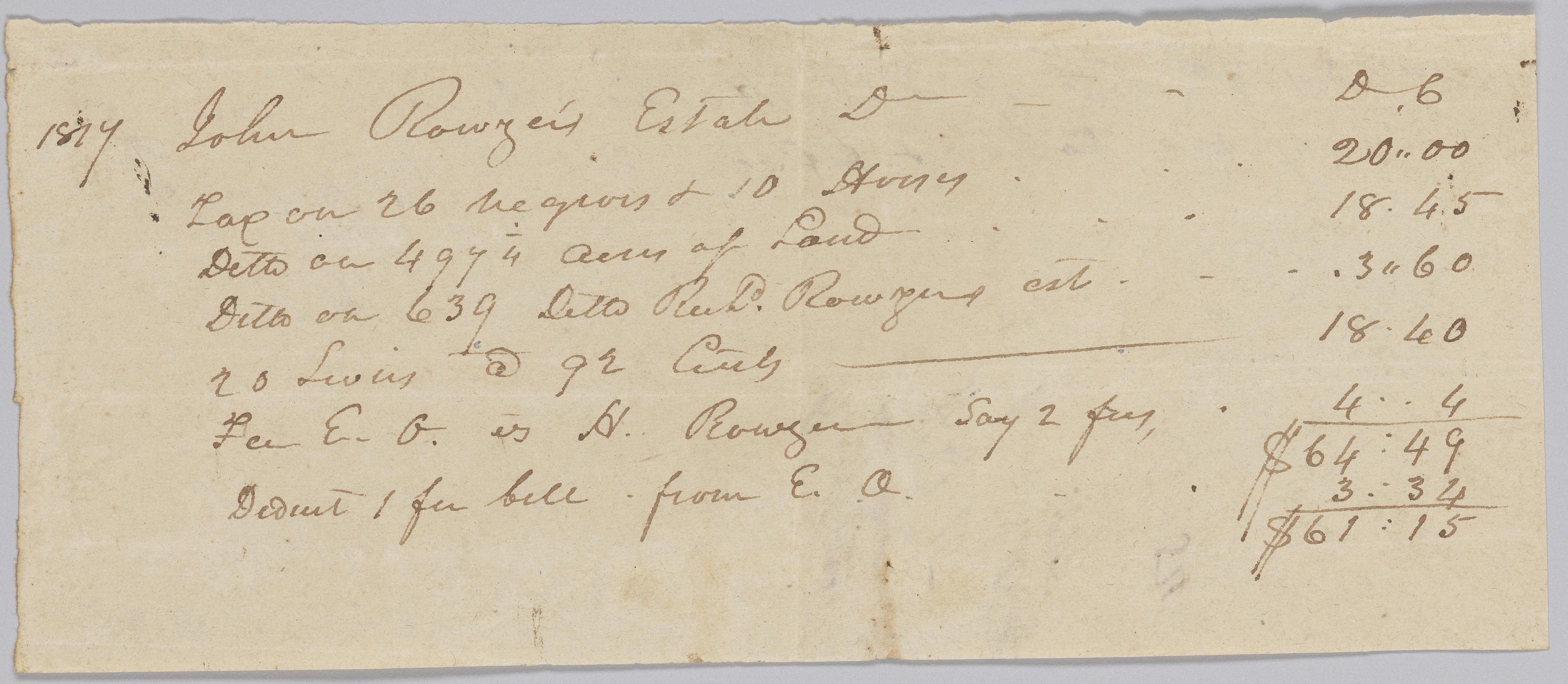 "Record of taxes on property, including enslaved persons, owned by John Rouzee" is marked with CC0 1.0. To view the terms, visit https://creativecommons.org/publicdomain/zero/1.0/.